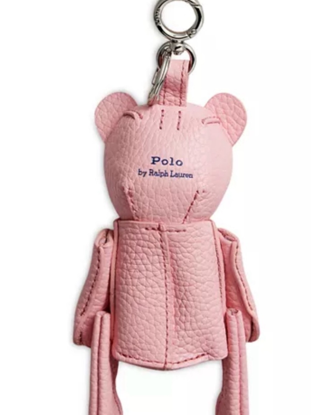 Ralph Lauren Pink Leather Bear Charm Keyring - Picture 3 of 7